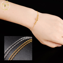 Silver Bracelet Girls Korean Simple Personality Couple Student Silver Handwork DIY Beaded Bracelet 925 Silver Chain