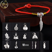 3D Hard Silver Bags Buddha Accessories 990 Silver Beaded Bracelet Accessories DIY Bracelet Jewelry Childrens Accessories