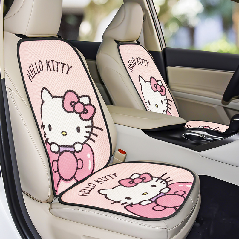 Car Cushions Summer Three Sets Cute Cartoon Mesh Fabric Breathable Car Seat Cushion Monolithic Nets Red Goddess Ice Silk Cool Cushion