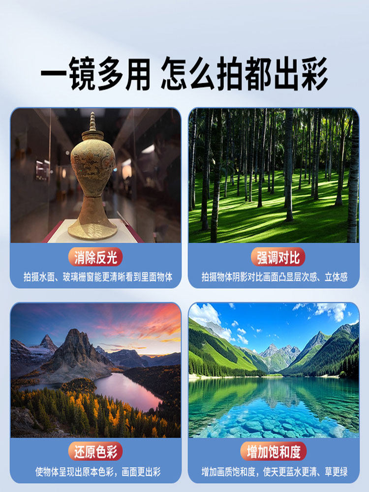 Polarizing Filter for Mobile Phones, Specialized Photography Filter for High-Definition Photography, Suitable for Huawei, Apple Nd Filter, Professional Cpl Polarizer, 67mm Clip-On Universal Shooting Accessory, 52mm Auxiliary Tool