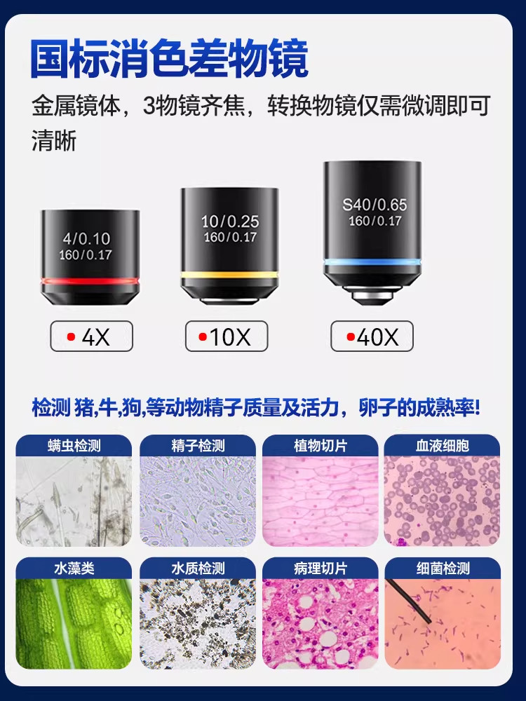 High-Power Microscope with Constant Temperature Heating Can View Sperm and Mites, Professional-Grade Testing for Aquatic and Livestock Breeding, Specifically for Ovulation