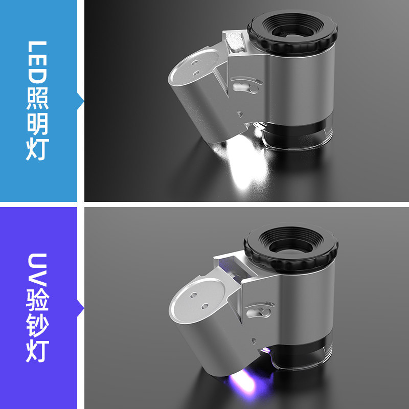 50X High-Definition Magnifying Glass with Light, 100X Handheld Portable Microscope, Pigeon Eye, for Jewelry, Diamonds, Jade, Antique Identification, Stamps, Antiques, Printing, Liquor, Mobile Phone Use, 60X