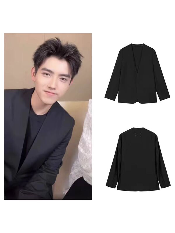 Mala M6 Collarless Suit for Men and Women, Loose Casual Korean Style Trendy Jacket, High-End Korean Style, Simple and Versatile Mala M6 Collarless Suit for Men and Women, Loose Casual Korean Style Trendy Jacket, High-End Korean Style, Simple and Versatile