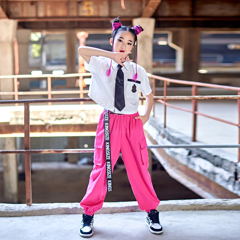 Six-1Children Performance Dress Girls Jazz Dance Fashion Girls JK College Wind Ultra Short Sleeve Summer