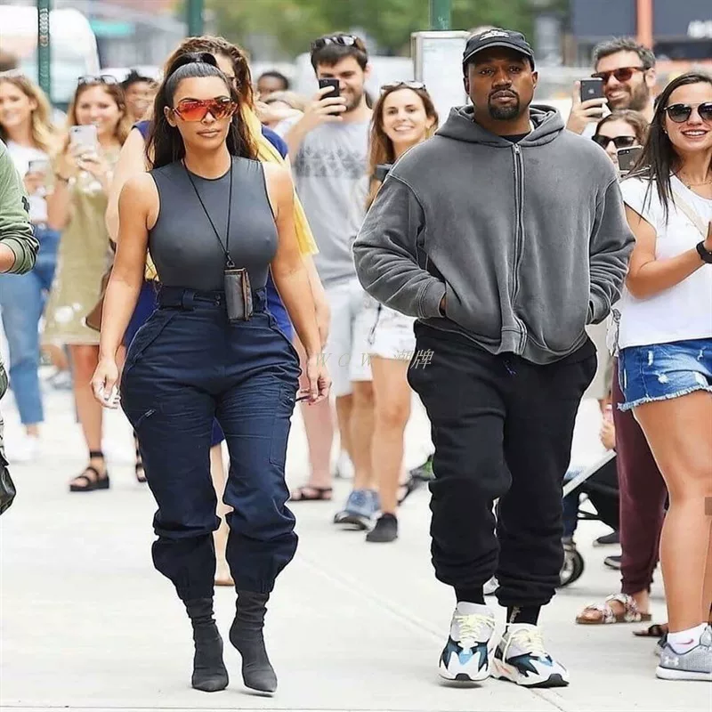 Кэни Уэст Yeezy Season6, старый ретро с молнией, худи для мужчин и женщин, свободный спортивный костюм