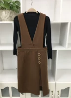 Mùa thu và mùa đông mới mặc phụ nữ hai mảnh phù hợp với váy váy + bên 3 vòng sắt dây đeo váy len 18823 đồ bộ kiểu