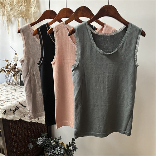 Fat lady 120 pounds 250 kg large lace on the sleeveless hair ring warm bottom vest chest 76-146cm