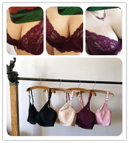 Self-retention ~ foreign trade export extra large size large lace edge bra beauty chest thin cotton glossy bra underwear 75-100BCD