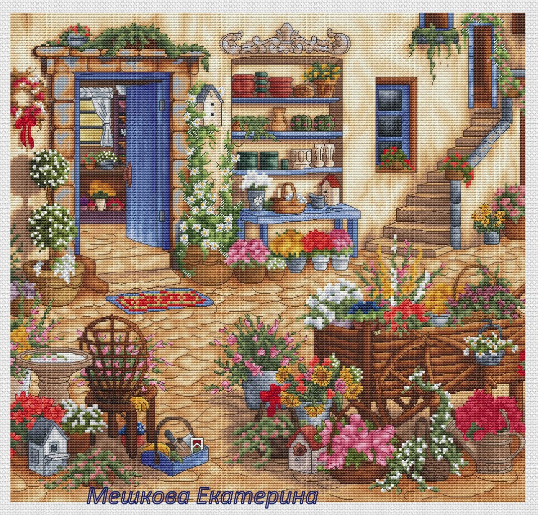 Cross Stitch Xsd Redrawing Saga Electronic Drawing Source File Courtyard-Taobao