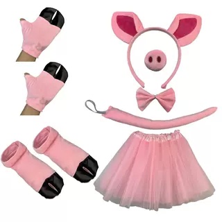 Children's Storytelling Competition Costumes and Props Plush Little Pink Pig Set Children's Day Stage Performance Props
