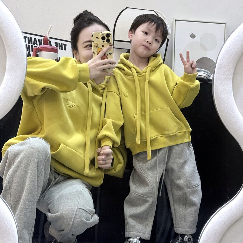 Trendy Family Matching Outfits for Autumn and Winter, Hoodies, Family Set for Three, Mother-Daughter Outfits, Family Matching Outfits, Rompers, Baby Jumpsuits