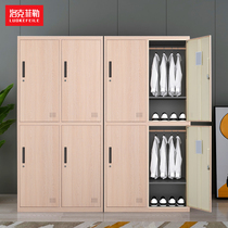 Household tin wardrobe dormitory wardrobe school dormitory lockers bathroom gym change wardrobe tin cabinet wood grain