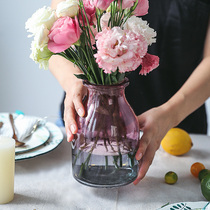 Simple glass vase hipster flower arrangement glass bottle hydroponic dry vase living room table decoration bottle flower bottle