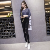 Демисезонные леггинсы, черные штаны, эластичный карандаш, коллекция 2022, в корейском стиле