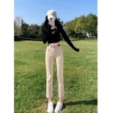 Флисовые хаки демисезонные джинсы, штаны, свободный прямой крой, высокая талия, подходит для подростков