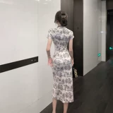 Ципао, длинный ретро приталенный сексуальный корсет, платье, коллекция 2023, с акцентом на бедрах