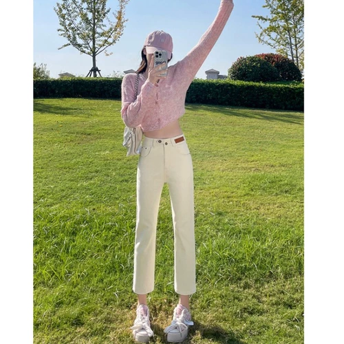 Флисовые хаки демисезонные джинсы, штаны, свободный прямой крой, высокая талия, подходит для подростков