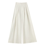 Юбка, тонкие шелковые штаны, костюм, из хлопка и льна, свободный крой