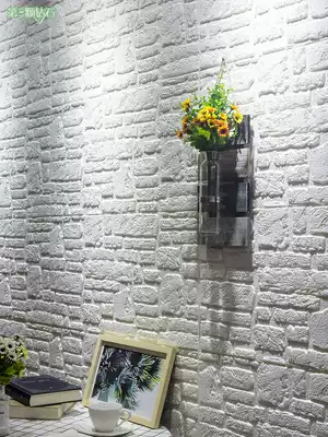 3d three-dimensional brick wall sticker waterproof bedroom self-adhesive wallpaper Net red decoration background wall anti-collision sticker wallpaper A8