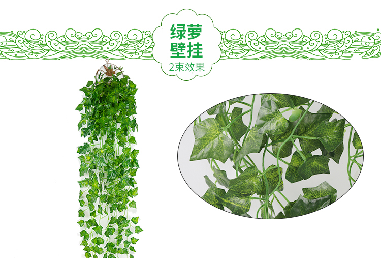 Mô phỏng cây củ cải xanh giả lá xanh sylvestris trang trí tường treo mây lá nhựa cây leo trong nhà giả hoa mây - Hoa nhân tạo / Cây / Trái cây hoa lan giả hạc
