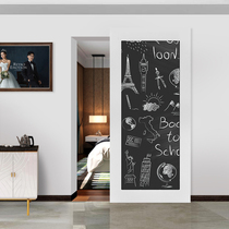  Ghost door trackless color carving door Mirror door blackboard door Paint-free barn door Kitchen invisible door sliding door