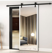 American barn door hanging rail custom kitchen door Bathroom door Mirror barn door Nordic sliding door sliding door with lock