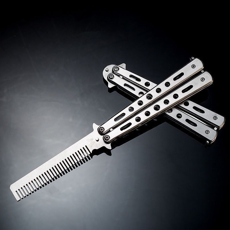 Butterfly Comb with Wide Teeth for Beginners, Butterfly Folding Comb, Stainless Steel, Men's Trendy Butterfly Swing Comb, Portable Butterfly Comb with Wide Teeth for Beginners, Butterfly Folding Comb, Stainless Steel, Men's Trendy Butterfly Swing Comb, Portable