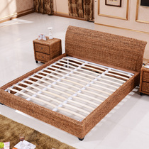 Fine rattan home rattan art big bed plant rattan 1 8 meter large bed double rattan bed hotel rattan bed environmentally friendly large bed