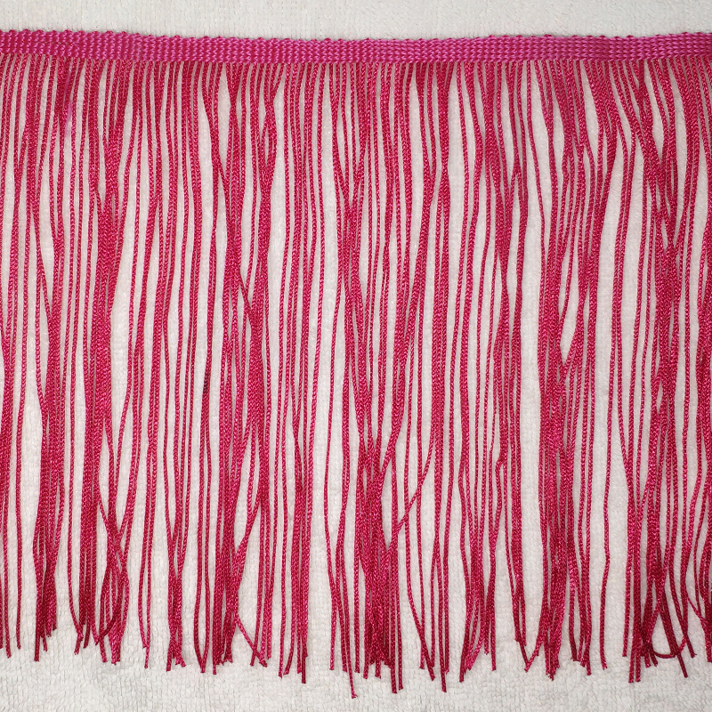 Rose Red & 20Cm Single Encryption [Per Meter]20cm   double encryption polyester fiber Latin dance tassels Skirt  spike must clothing lace DIY stage accessories sleeve edge Whisker arrangement