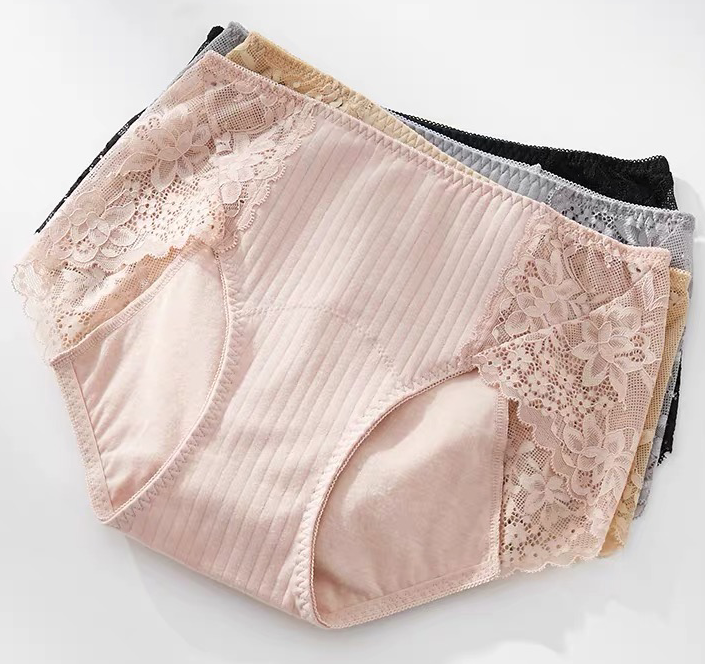 2 dress front and rear anti-leakage menstrual pure cotton Increase code Fat MM200 catty Sexy Lace Pants Sanitary Pants