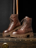 Martens, мужские ретро повседневные кожаные туфли на платформе в английском стиле, из натуральной кожи