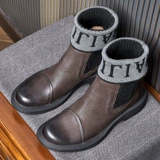 Martens, утепленные трендовые ретро ботинки в английском стиле, удерживающие тепло челси на платформе, из натуральной кожи