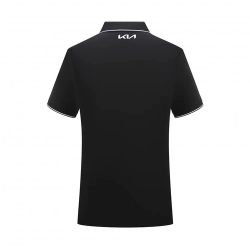 Летняя черная футболка polo для работы, короткий рукав