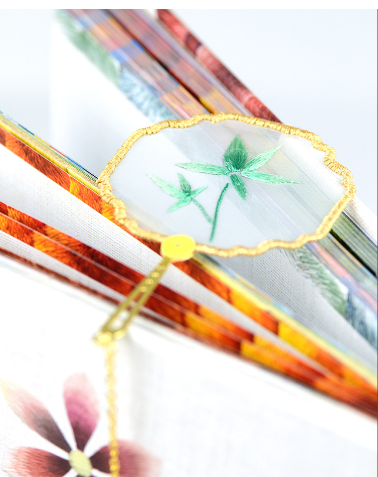 New cổ bookmark bookmark thêu kit thêu quạt tròn tươi món quà văn hóa và sáng tạo retro phong cách tre Trung Quốc - Bộ dụng cụ thêu tranh thêu quốc bảo