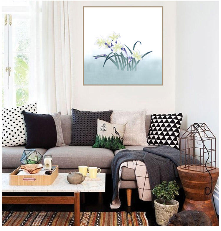 Su thêu thêu kit tự làm cho người mới bắt đầu vẽ tranh trang trí hoa lan 30 * 30CM giá tranh thêu tay