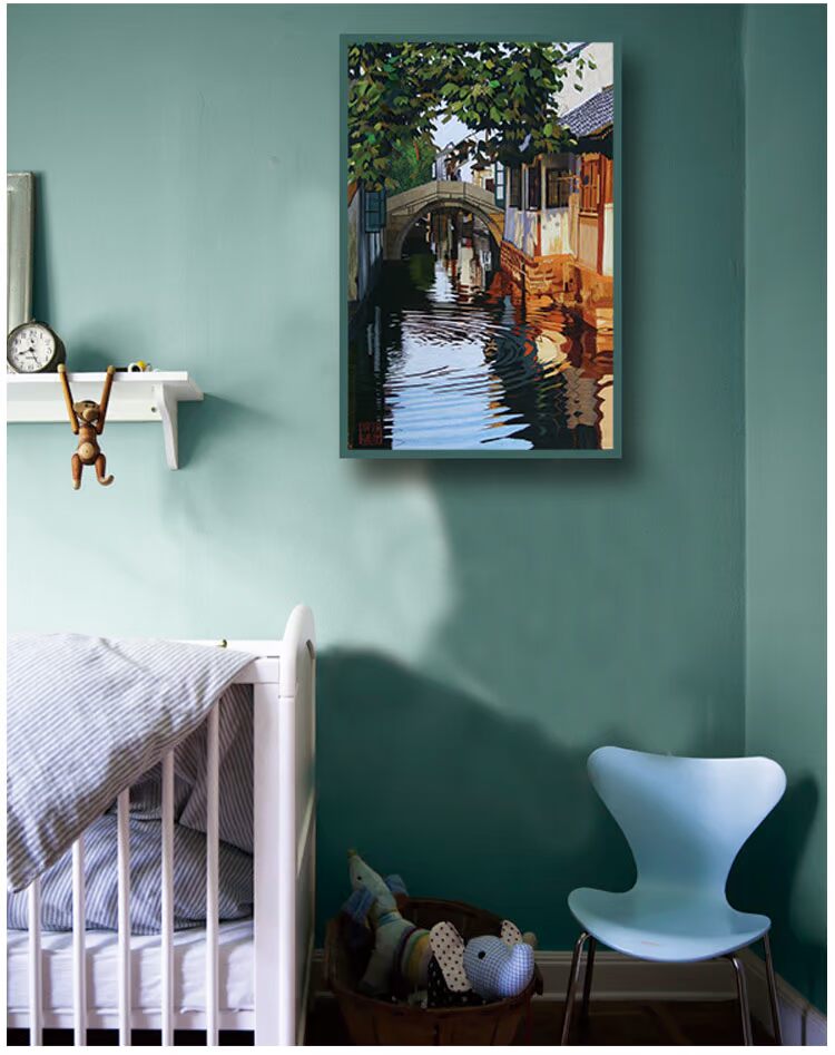Su thêu thêu kit tự làm người mới bắt đầu vẽ tranh trang trí thủ đô Giang Nam thị trấn nước 30 * 45CM tranh thêu tứ quý