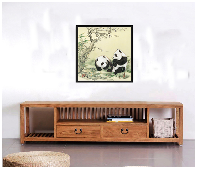 Su thêu thêu kit tự làm người mới bắt đầu trang trí thủ công vẽ tranh gấu trúc tre 30 * 30CM tranh thêu phật thích ca
