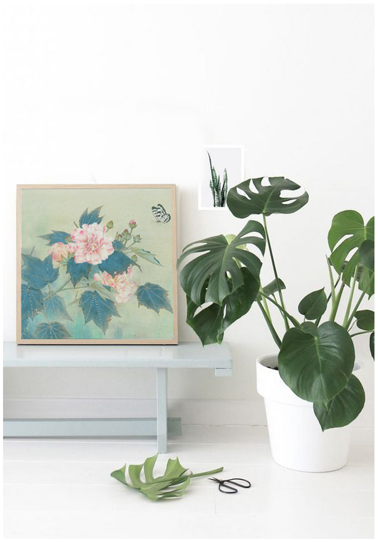 Su thêu thêu kit tự làm người mới bắt đầu trang trí thủ công vẽ bướm nhảy hoa mùa thu 30 * 30CM tranh thêu phong cảnh