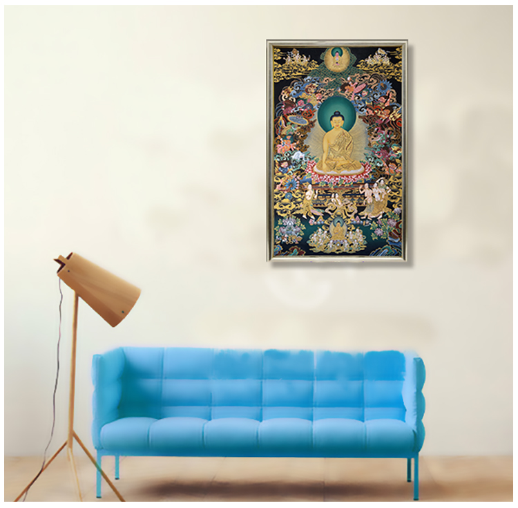 Su thêu thêu kit tự làm người mới bắt đầu vẽ tranh trang trí thủ công Thangka 70 * 115CM tranh thêu đồng quê