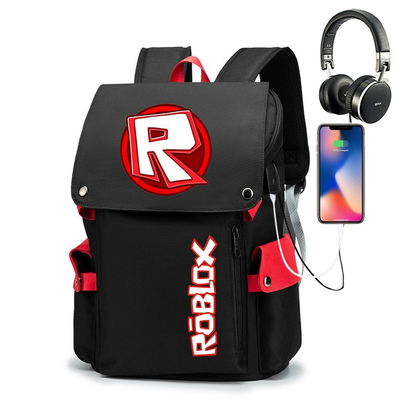 Roblox School Bag Roblox Virtual World Peripheral Backpack for Men and Women Large Capacity Casual Computer Bag