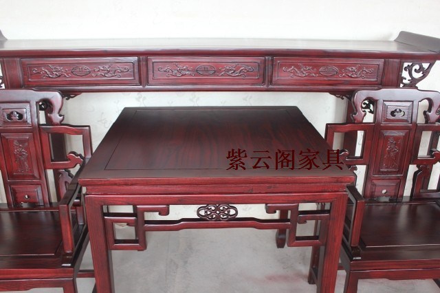 Ming và Qing triều cổ đồ gỗ cổ điển Trung Quốc cổ điển ở giữa bốn bộ bạch đàn Ganoderma lucidum cho bàn - Bàn / Bàn bàn ghế ăn đẹp