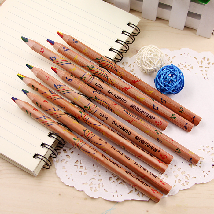 Marco Colored Pencil Log Rainbow Pencil 4 Color Lead DIY diary Children graffiti pencil