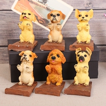 Microblogging shake sound with the same net red dog mobile phone stand Cartoon cute simulation animal Pet dog desktop mobile phone stand