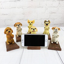 Weibo shake sound the same net red dog mobile phone stand Cartoon cute pet dog Golden Retriever desktop mobile phone stand