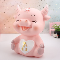  Cartoon zodiac cow cow piggy bank creative cute childrens piggy bank anti-fall birthday gift company Ox gift