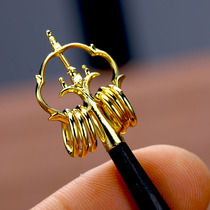 Tang Mei Shingon brass gold black altar wood Mini small tin Rod Buddhist staff with ornaments exquisite new product spot