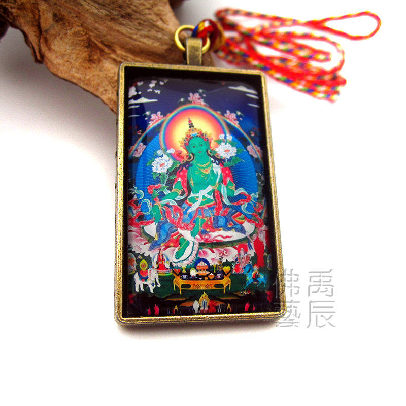 YC4832 Tibetan place new green degree Mother Buddha's pendant Mizong Green Degree Mother Law will be set up for the Buddha's cards