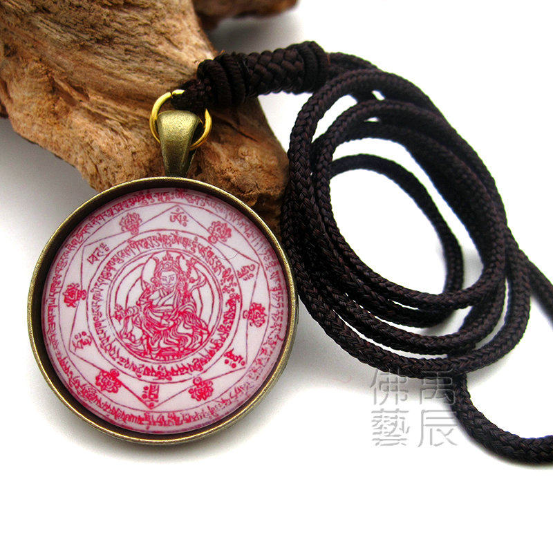 YC6354 Tibetan ground secret lotus division Forwarding Barrier-Wheel Buddhist Law Society with Carry-on Necklace customizable patterns