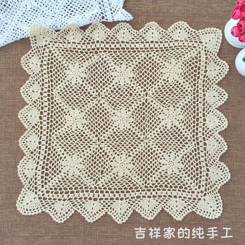 Hand crochet hook Crochet Cotton Thread Table Tableclox American Minimalist Sofa Towels Garden Pure Cotton Hollowed-out Weave Decorated Geb