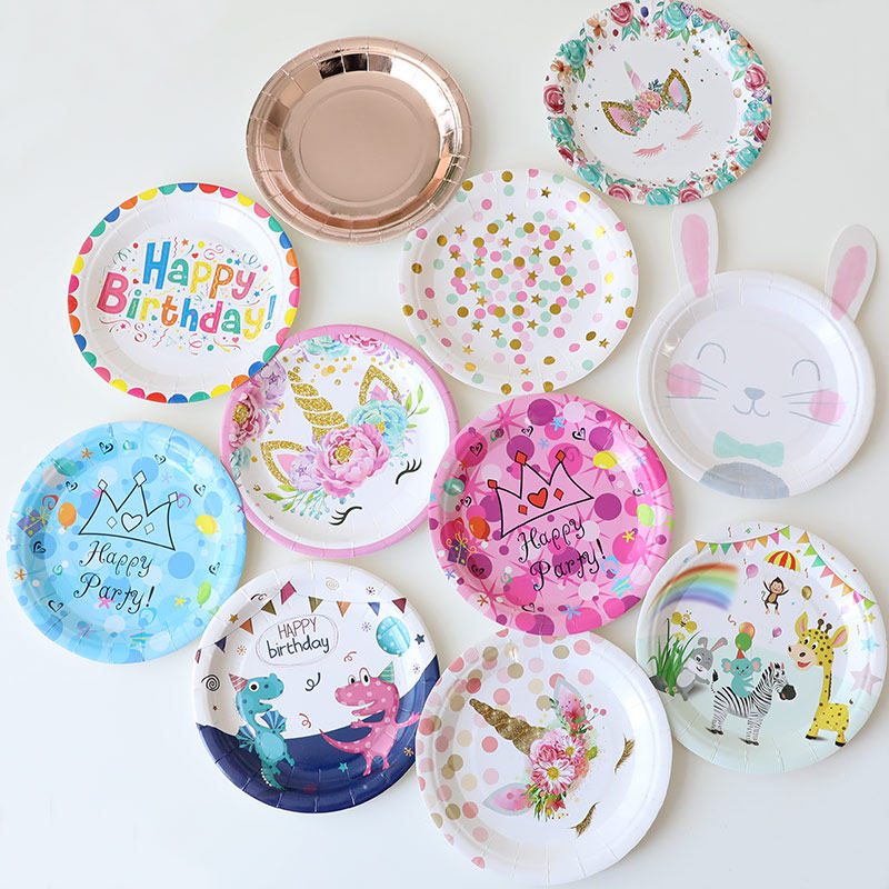 Disposable Saucepan Paper Tray Party Baby Birthday Decoration Sweet Pint Children Dessert Table Arrangement Cartoon Wild Dinner Plate